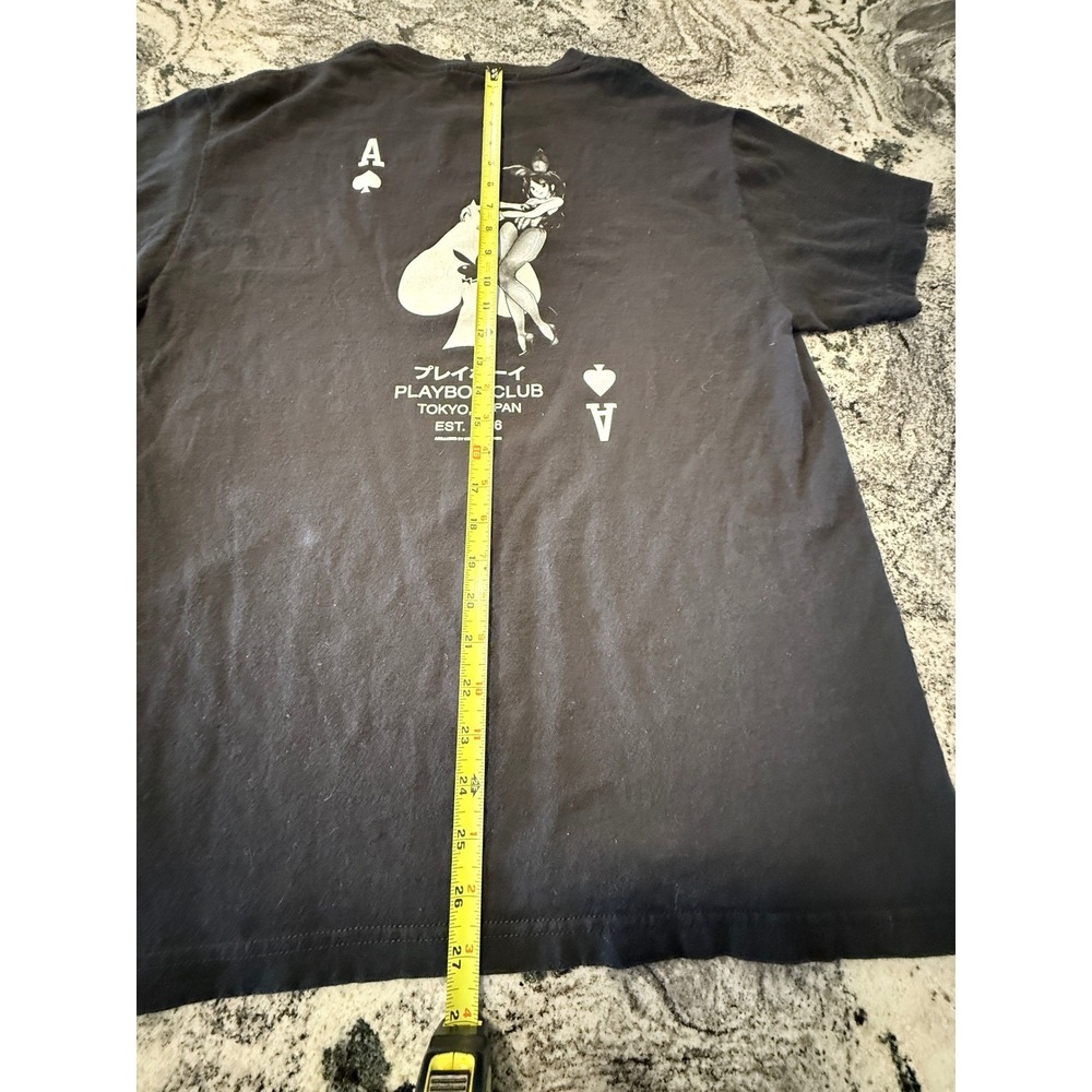 Playboy Club Tokyo Japan Color Bars Graphic T-Shirt Mens Large Black Ace Spades - Picture 10 of 11